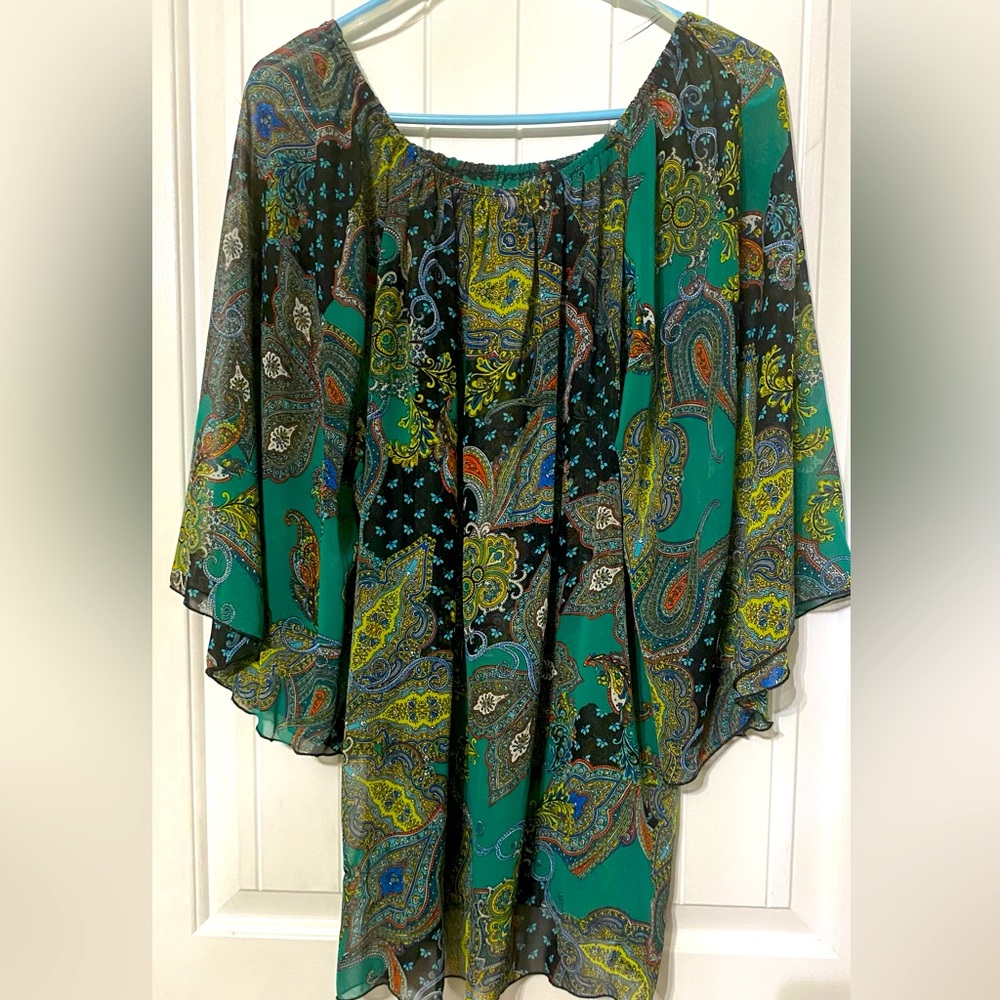 Beautiful & Elegant, Boho design. Ahto boutique women’s sheer top.